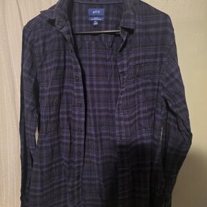 Apt. 9 Navy and Black Checkered Shirt